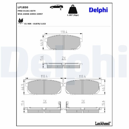 Bremseklosser DELPHI LP1850