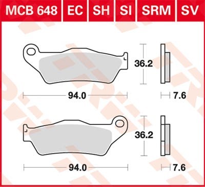 Bremseklosser TRW MCB648EC Bremseklosser TRW MCB648EC