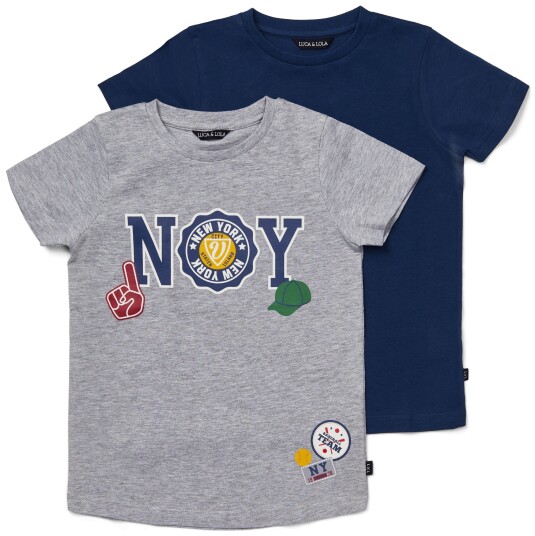 Luca & Lola San Marino T-Shirt 2-pack Grey Melange/Navy 122-128