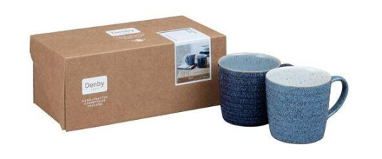 Denby  Studio Blue riflet krus 40 cl 2 stk