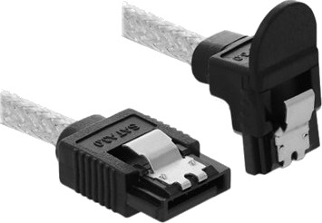 Delock Sata Kabel Serial Ata 150/300/600 Sata R Rett Til Sata R Vinklet Nedover 50 Cm Gjennomsiktig