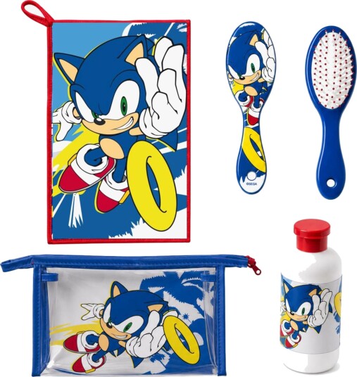 Sonic Toalettmappe med Håndkle Hårbørste & Flaske