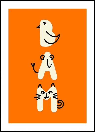 BAM kidult Illustration Orange red Plakat Plakat / 50x70cm