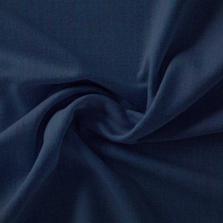 Stoffabrics Swan Solid Bomullslerret Stoff 150cm 668 Marineblå 50cm