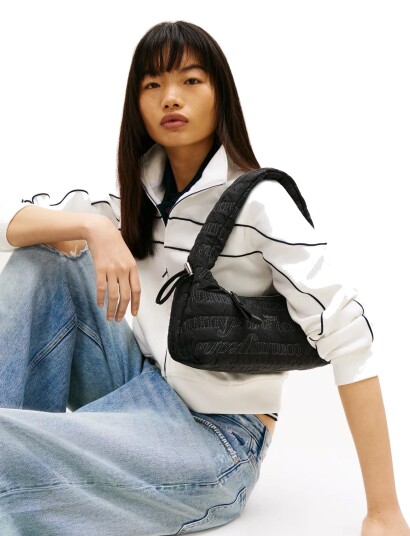 Tommy Hilfiger Tjw Icon Aop Shoulder Bag Black ONE SIZE