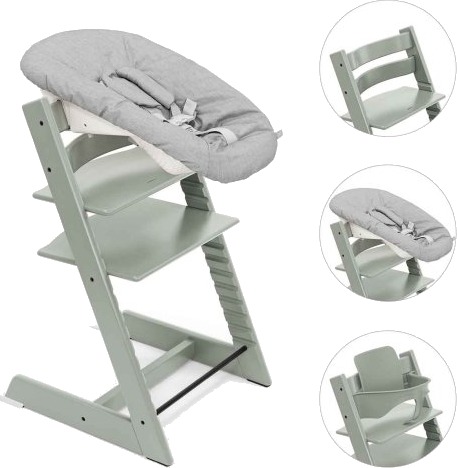 Stokke Tripp Trapp Stol + Baby Set + Newborn Set Glacier Green
