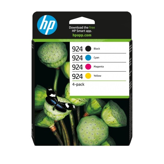 HP 924 / 6C3Z1NE - 4-Pack (Black Yellow Cyan Magenta) Ink - Blekkpatron Bl HP 924 / 6C3Z1NE - 4-Pack (Black Yellow Cyan Magenta) Ink - Blekkpatron Bl