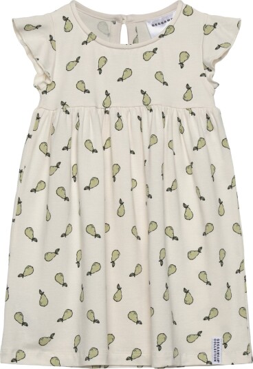Geggamoja Bamboo Flounce Dress Pears Cream 98/104