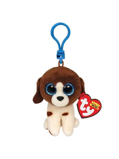Ty Beanie Boo Clips - Muddles Brun & Hvit Dog 7cm