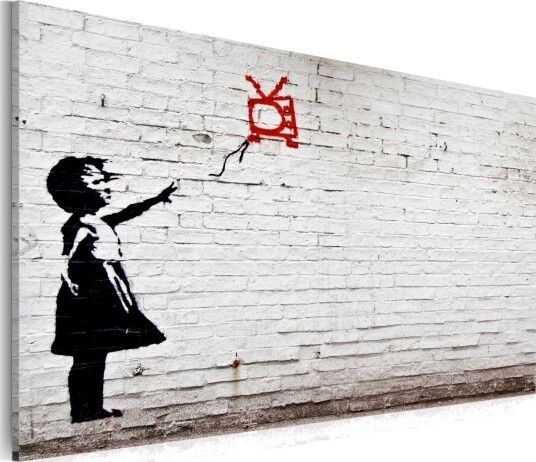 Bilde Girl With Tv Banksy 60x40 Artgeist sp. z o. o.