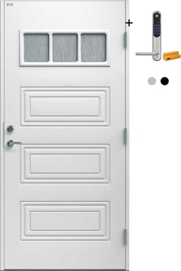 Ytterdør Diplomat Karina Cotswold Glass med Yale Doorman Classic Home