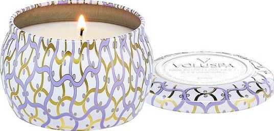 Voluspa Mountain Lavender & Chamomile Mini Tin Candle 25H Hvit