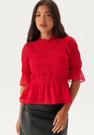 BUBBLEROOM Shannon Smock Blouse Red XS