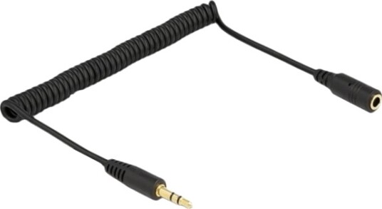Delock Lydforlengelseskabel Mini Phone Stereo 3.5 Mm Hann Til Mini Phone Stereo 3.5 Mm Hunn 1.5 M Svart Rullet Sammen