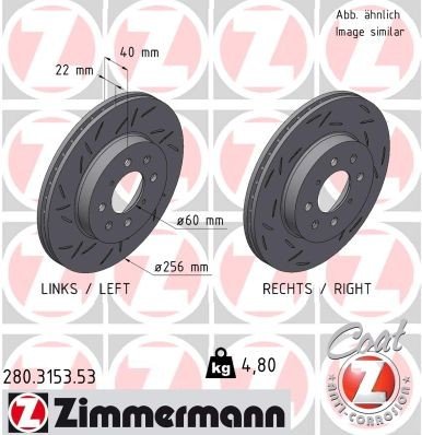 Bremseskive ZIMMERMANN 280.3153.53
