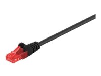 MicroConnect - Nettverkskabel - RJ-45 (hann) til RJ-45 (hann) - 25 cm - 6 mm - UTP - CAT 6 - rund, uten hindringer, flertrådet - svart