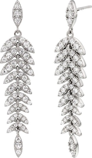 Pan Jewelry, Lange øredobber i 925 sølv med zirkonia Pan Jewelry, Lange øredobber i 925 sølv med zirkonia