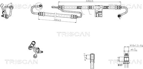 TRISCAN 8516 11012 Hydraulikkslange, styring