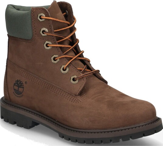 Timberland 6 Inch Lace Up Waterproof Boot - ALL DK BRN NBK - 36