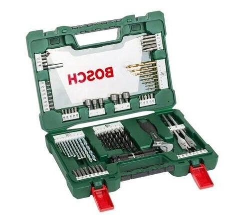 Bosch V-Line Skrutrekker Sett med Borspiss og Sokler for Metall, Stein og Tre - 83 Deler