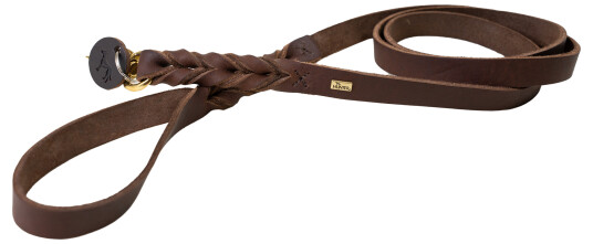 Hunter Hundehalsbånd Sansibar Solid 20mm 180cm Mørkebrun