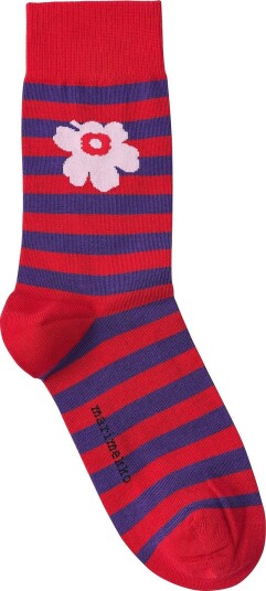 Marimekko Strumpor Kasvaa Tasaraita Unikko Rød Marimekko Strumpor Kasvaa Tasaraita Unikko Rød