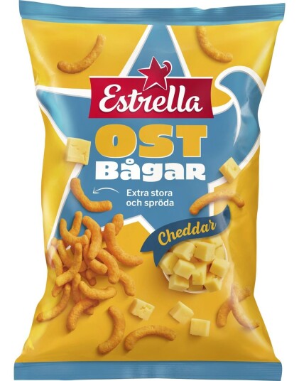 Estrella Extra Store Ost Bågar Cheddar 210 gram