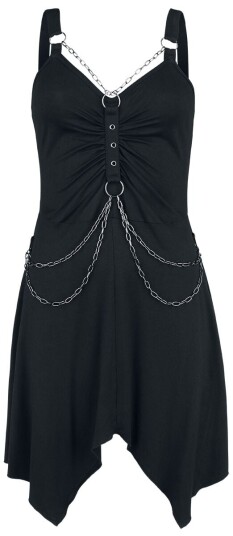Gothicana by EMP - Goth Kort kjole - Short Dress With ChainS til XXL - Damer - svart