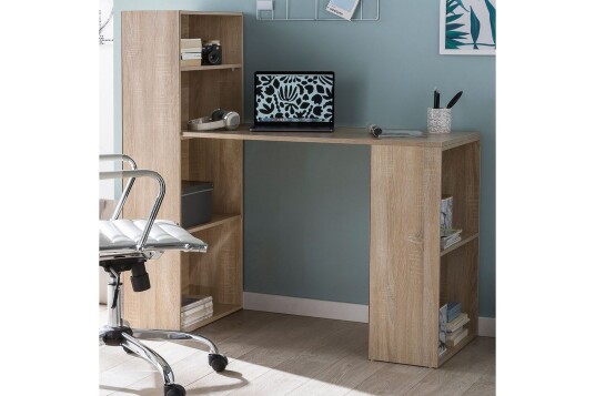 Skrivebord Wohnling med hylle 120x120x53 cm tre moderne stil Sonoma Sonoma Skrivebord Wohnling med hylle 120x120x53 cm tre moderne stil Sonoma Sonoma