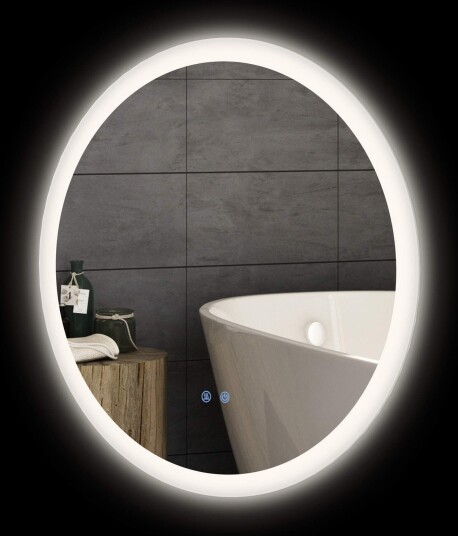 Opplyst baderomsspeil Ø70cm IP44 Anti Dim Opplyst baderomsspeil Ø70cm IP44 Anti Dim