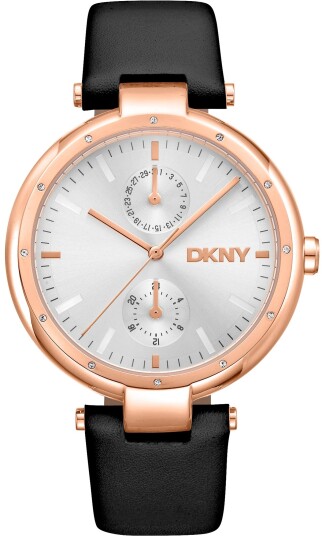 DKNY Dameklokke DK1L066L0035 Downtown Multi Sølvfarget/Lær Ø38 mm