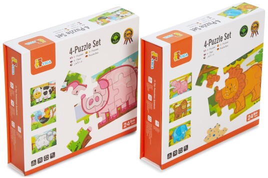 VIGA Trepuslespill Med Dyr 2-pack 8x12 brikker
