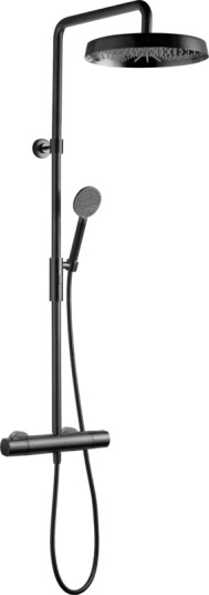 Tapwell ARM7200 Takdusj med trykk- og termostatstyrt dusjbatteri-Brushed Black Chrome