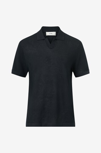 Les Deux Pologenser Emmanuel Knit Polo Svart