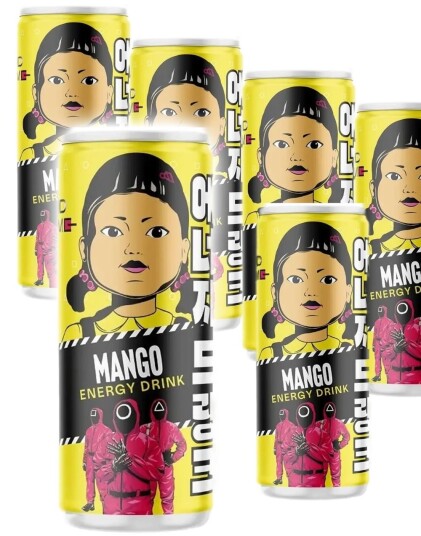 24 stk Squid Game Energy Drink Mango Energidrikk med Mangosmak Helt Brett 6 Liter Korea 24 stk Squid Game Energy Drink Mango Energidrikk med Mangosmak Helt Brett 6 Liter Korea