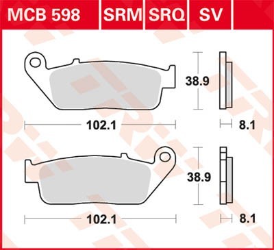 Bremseklosser TRW MCB598SRM Bremseklosser TRW MCB598SRM