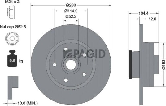 PAGID 55689NC Bremseskive