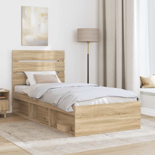 Sengestamme med hodegjerde Sonoma 90 x 190 cm Massiv furu