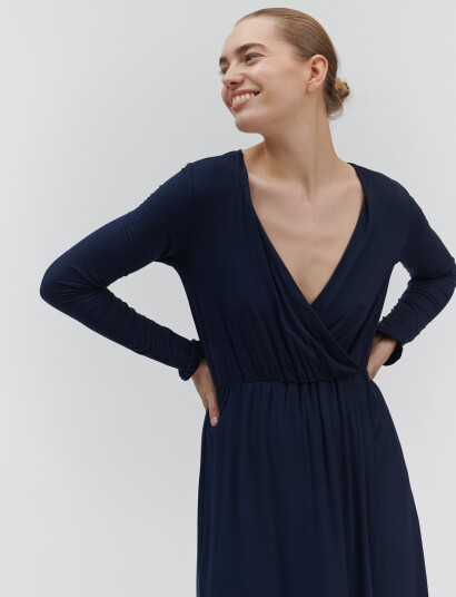 Rosemunde Biarritz Ls Dress - Navy - S