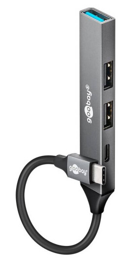 Goobay slank 4-i-1 USB-C hub til 1x USB-C og 3x USB-A - 5Gbit/s