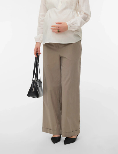 Mamalicious Mlvilda Wide Pant Beige L Mamalicious Mlvilda Wide Pant Beige L