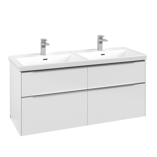 Villeroy & Boch Subway 3.0 Servantskap m/4 skuffer 1272x576x478 mm Hvit Høyglans