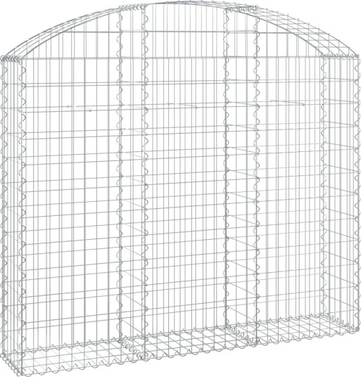 vidaXL Gabionkurv buet 150x30x120/140 cm galvanisert jern