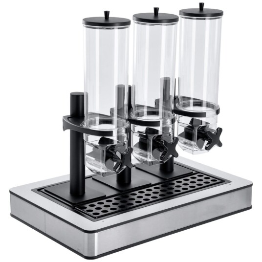 VEGA Müslidispenser Fundale hvit trippel 1/1; Størrelse GN 1/1 57x36.5x64.7 cm  LxBxH ; Hvit/Transparent/Svart; Rektangulær