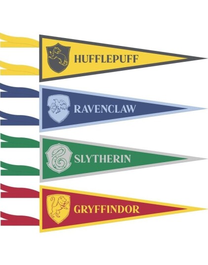 4 stk Lisensiert Harry Potter Vimpler i Filt 46 cm