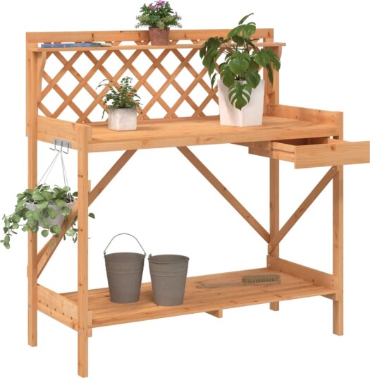 Pottebenk med espalier brun heltre gran Pottebenk med espalier brun heltre gran