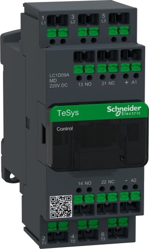 Schneider Electric Kontaktor Deca 9A 3P 220V DC Snap-in, LC1D09AMD