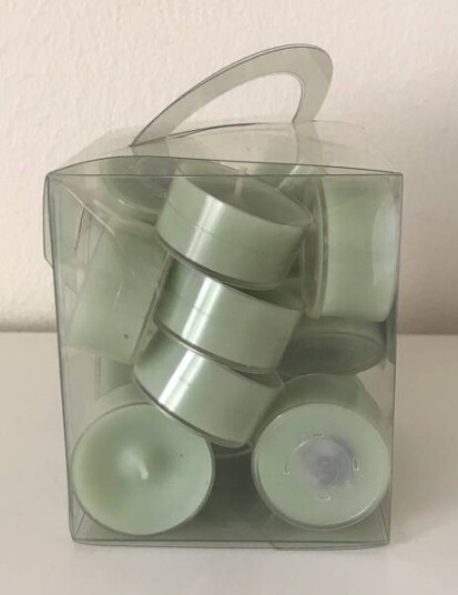 Telys Lys grønn i plastkopp 18 stk