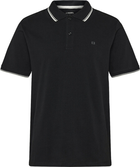 JJ REBEL Jrebzell Polo Ss Sn Black XXL