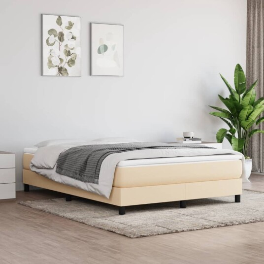 vidaXL Pocket Spring Seng Madrass Medium Cream 140x200x20 cm Stoff
